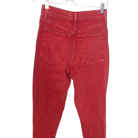 Helmut Lang Red High Waisted Femme Hi Spikes Jeans Red 27 26” Womens - Picture 7 of 10